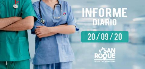 Informe Hospital Municipal San Roque - 20 DE SEPTIEMBRE DE 2020 - 12:30HS